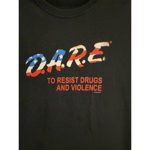 Vintage DARE To Resist Drugs And Violence T-Shirt Black - Size Small